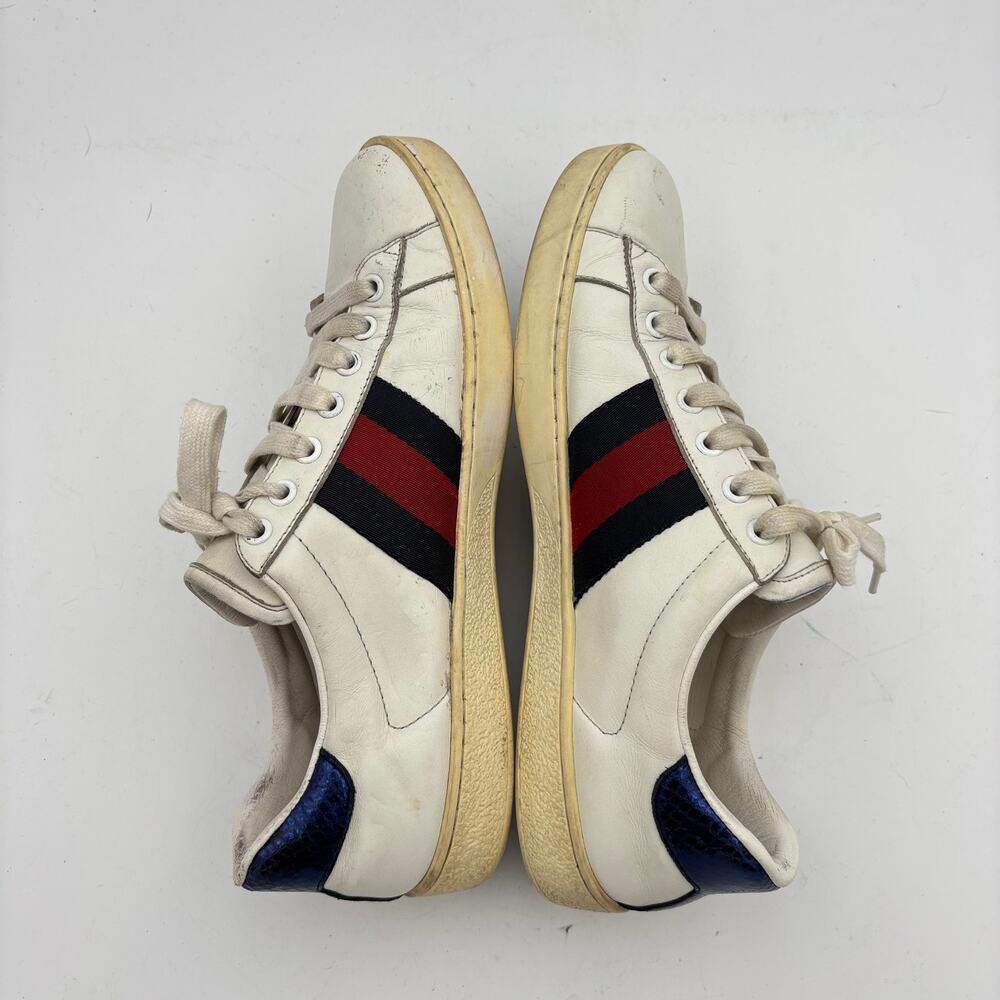 Gucci White Ace Low Sneakers Men's 9 Luxury Streetwear - Picture 8 of 15